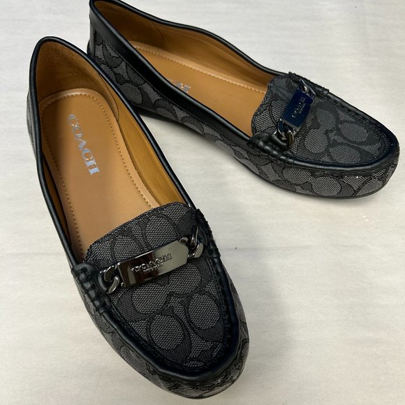 Coach Shoes Coach Olive Signature Jacquard Flats Loafers Shoes